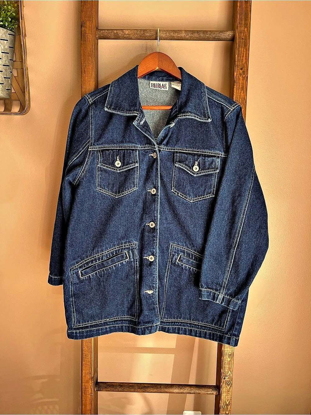 Bill Blass 90s Denim Chore Jacket Size Medium
